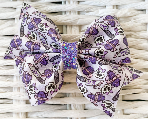 Spooky Gal Faux Leather Bow (Multiple Options)