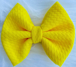 Canary Yellow Fabric Bow (Multiple Options)