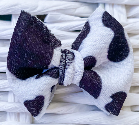 Cow Print Fabric Bow (Multiple Options)