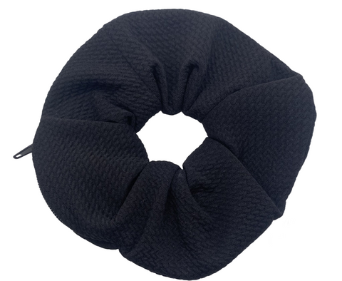 XL Black Zipper Scrunchie
