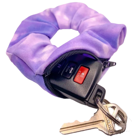 XL Purple Tie-Dye Zipper Scrunchie