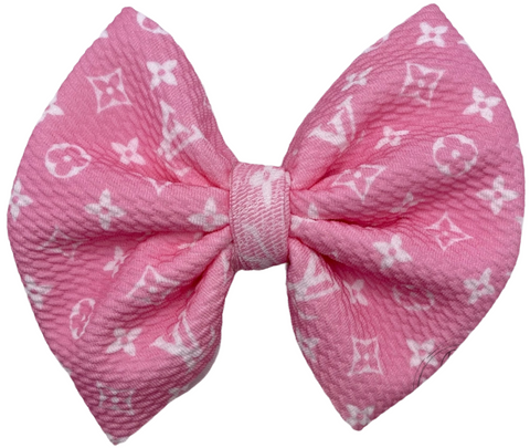 Pink & White Inspired Fabric Bow (Multiple Options)