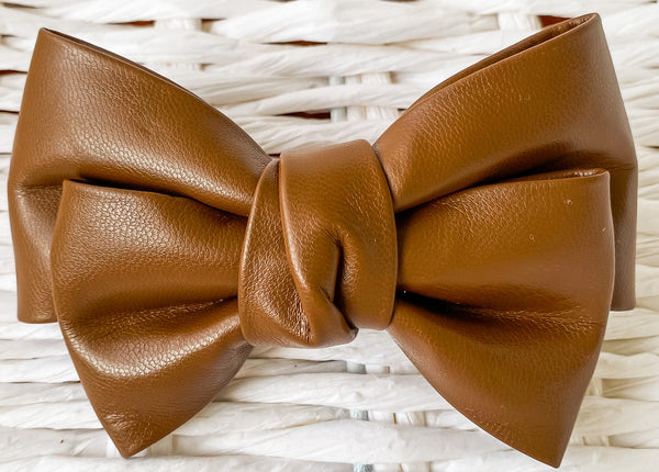 4" Faux Leather Bow (Multiple Options)