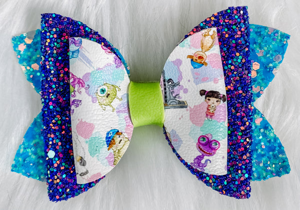 Monster's Inc. Faux Leather Bow (Multiple Options)