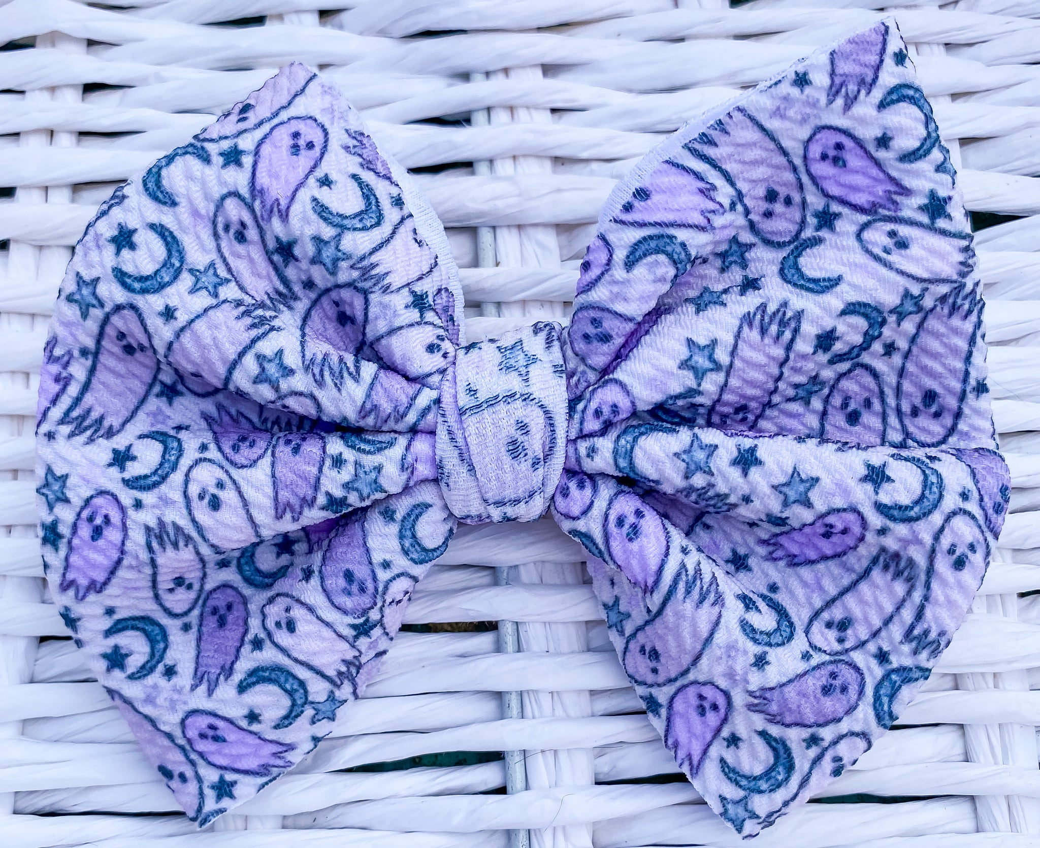 Purple Ghosts Fabric Bow (Multiple Options)