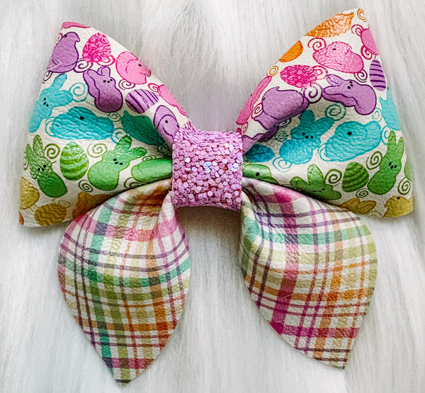Peeps Cream Faux Leather Bow (Multiple Options)