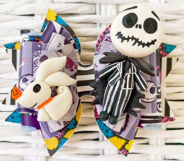 Nightmare Before Christmas Faux Leather Bow (Multiple Options)
