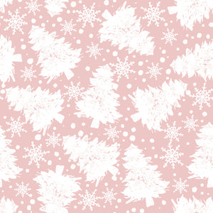 Pink & White Christmas Fabric Bow (Multiple Options)