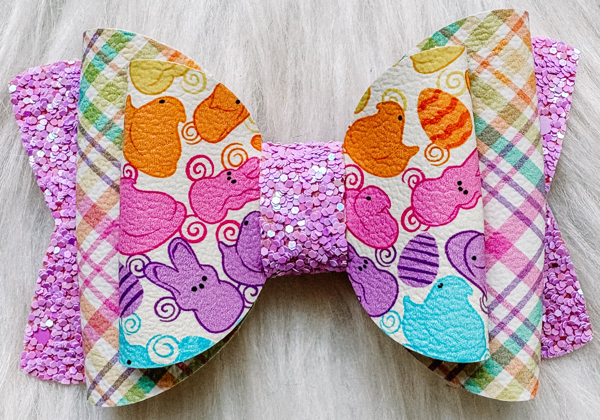 Peeps Cream Faux Leather Bow (Multiple Options)