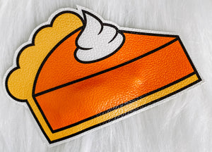 Oversized Pumpkin Pie Leather Snap Clip