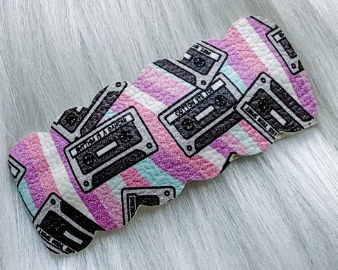 2" Retro Tapes Faux Leather Snap Clip