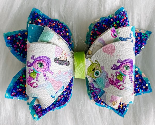 Monster's Inc. Faux Leather Bow (Multiple Options)