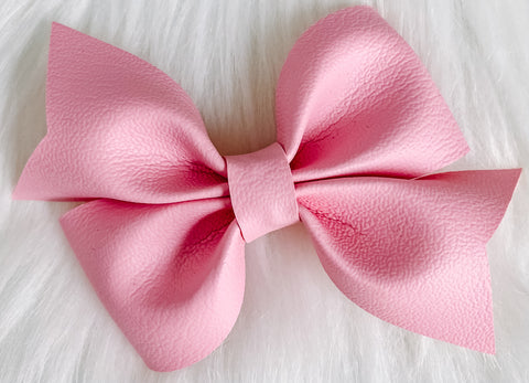 Cotton Candy Faux Leather Bow (Multiple Options)