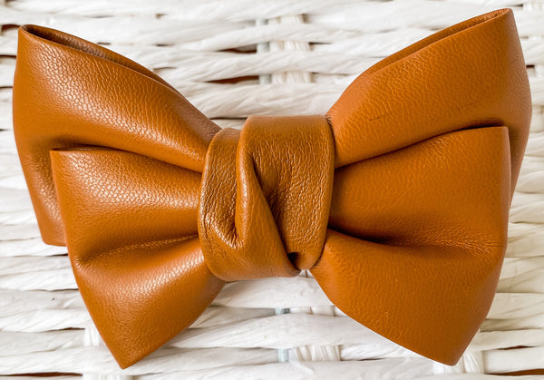 4" Faux Leather Bow (Multiple Options)
