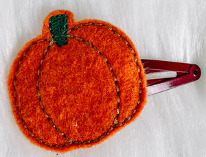 2" Pumpkin Feltie Snap Clip