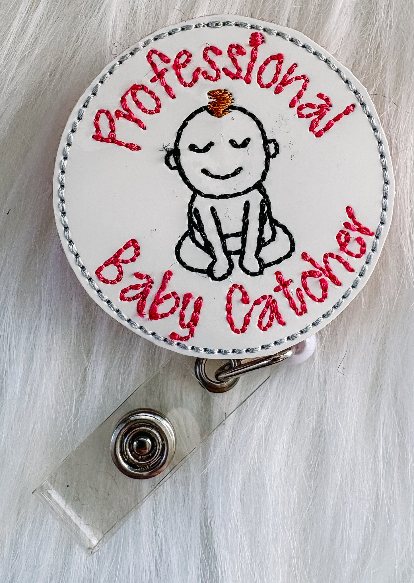 Professional Baby Catcher Feltie Badge Reel