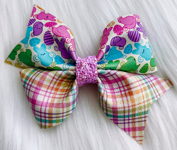 Peeps Cream Faux Leather Bow (Multiple Options)