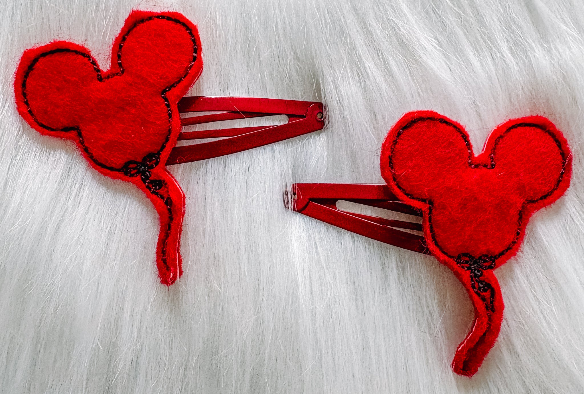 2" Mickey Balloon Feltie Snap Clip Set