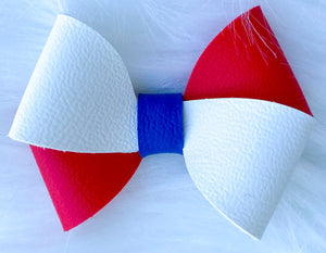 2.5" Independence Day Faux Leather Dainty Twist Bow
