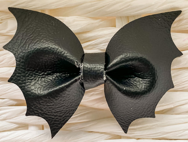 2.75" Bat Faux Leather Bow (Multiple Options)