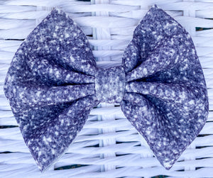 Charcoal Glitter Fabric Bow (Multiple Options)