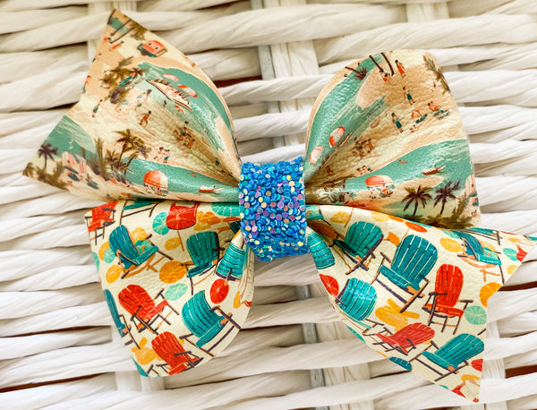 Vintage Beach Faux Leather Bow (Multiple Options)