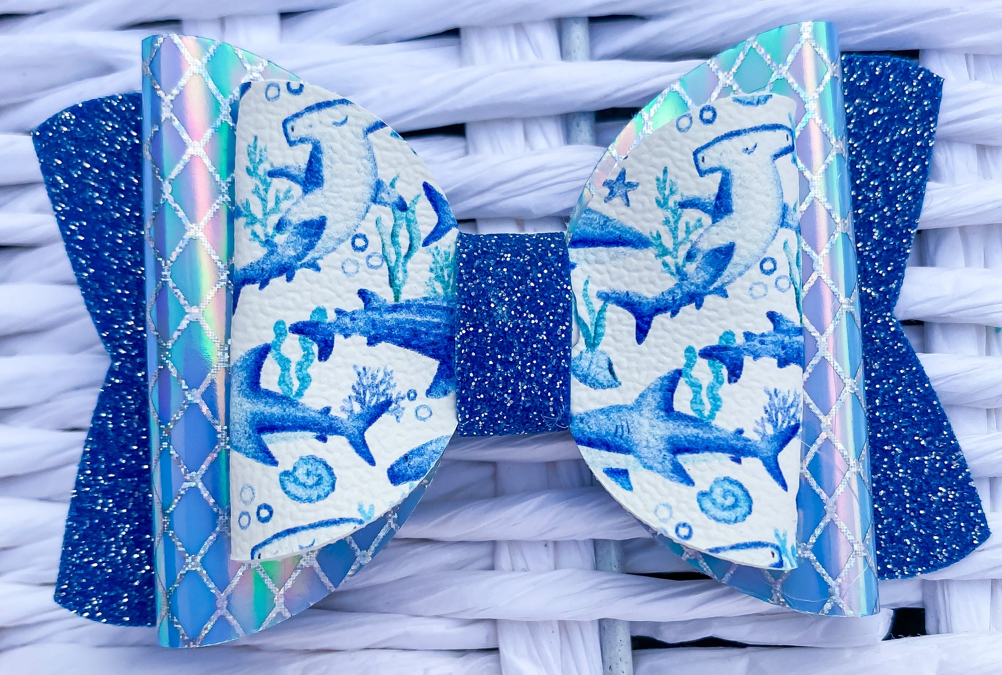 3.5" Sharks Faux Leather Chloe Bow