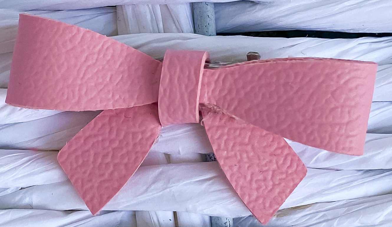 Cotton Candy Faux Leather Bow (Multiple Options)
