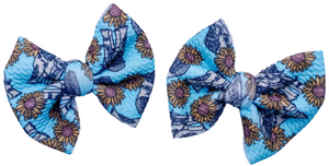 Floral Elephants Fabric Bow (Multiple Options)