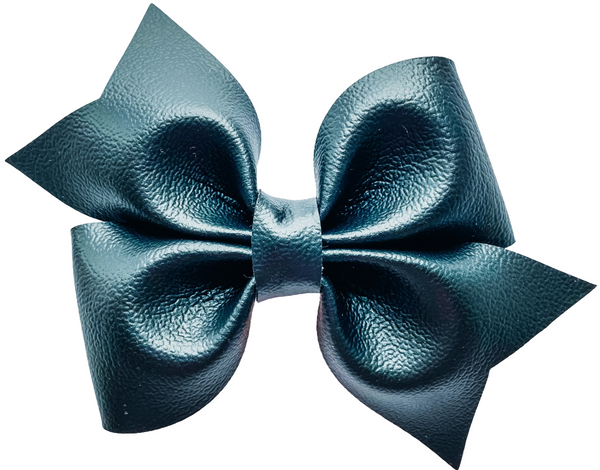 Licorice Faux Leather Bow (Multiple Options)