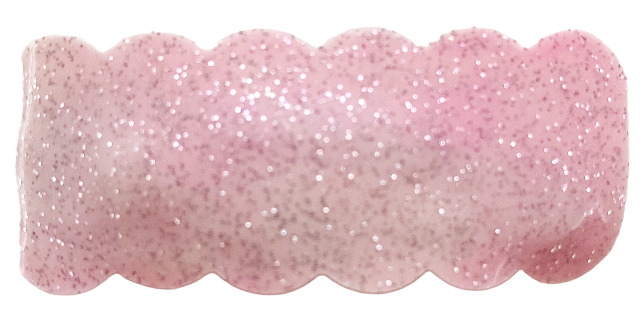 2" Space Pink Glossy Glitter Faux Leather Snap Clip
