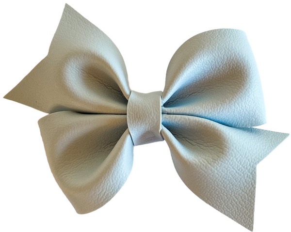 Sky Blue Faux Leather Bow (Multiple Options)