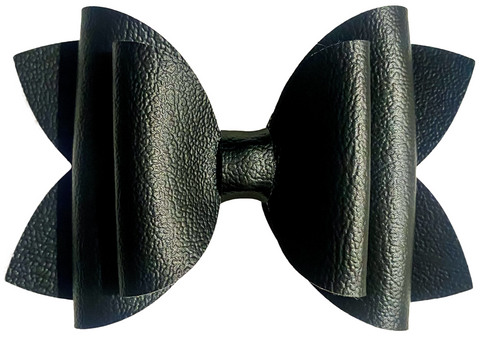 Licorice Faux Leather Bow (Multiple Options)