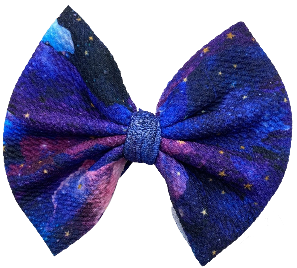 Dark Purple Galaxy Fabric Bow (Multiple Options)