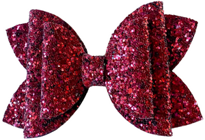 Cranberry Bliss Faux Leather Bow (Multiple Options)