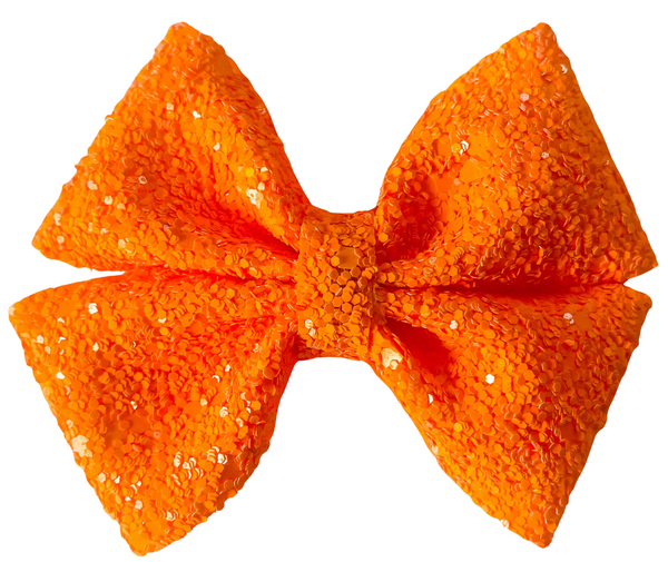 Tangerine Ice Faux Leather Bow (Multiple Options)