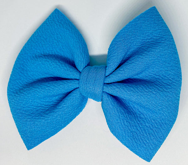 French Blue Fabric Bow (Multiple Options)