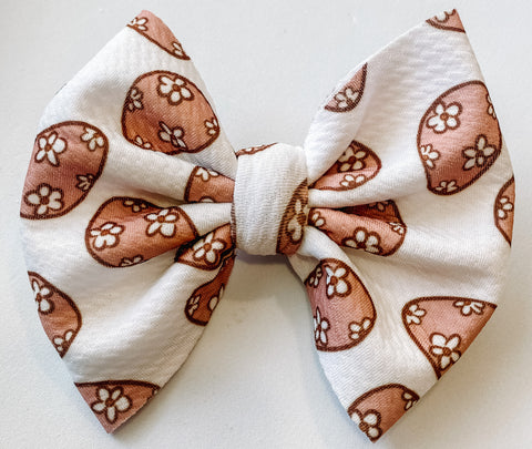 Floral Eggs Fabric Bow (Multiple Options)